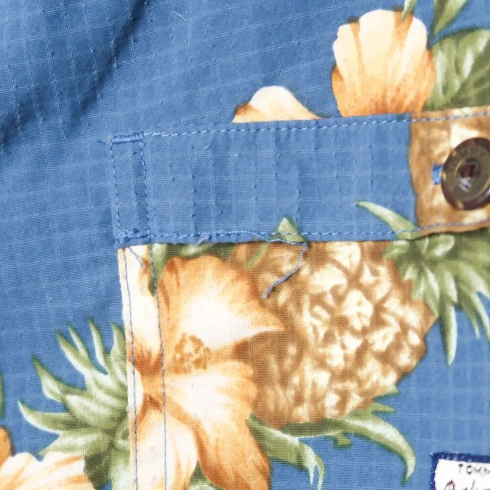 Tommy Bahama Mens Swim Trunks Size XXL Blue Yellow Hawaiian Pineapple Mesh Liner